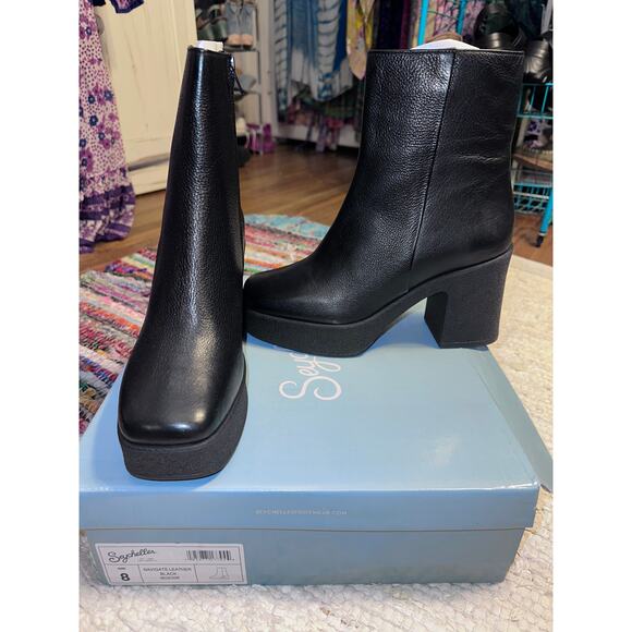 NEW IN BOX SEYCHELLES NAVIGATE LEATHER PLATFORM BOOTS 8 - Picture 1 of 5